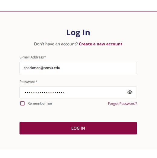 Web interface showing login screen to access and generate reports
